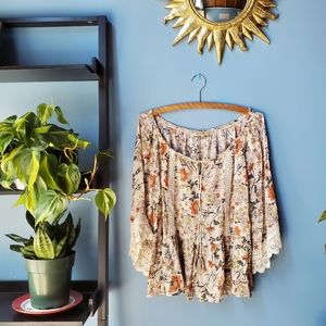 Floral Print Boho Shirt 🌼